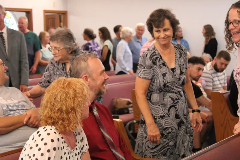 Pianist leading worship